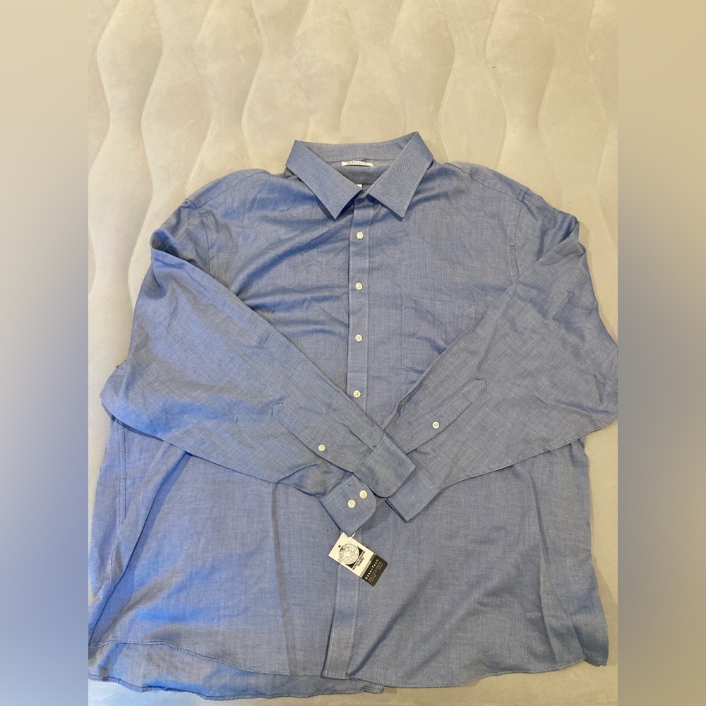 VanHeusen Blue Long Sleeve Button Down Dress Shirt 19 1/2 35/36 XXXL